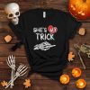 She's My Trick Matching Couples Skeleton Halloween T Shirt