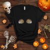 Womens Skeleton Pumpkin Grabbing Boobs Leopard Halloween women T Shirt