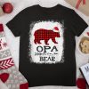 Red Plaid Opa Bear Christmas Family Pajama Matching T Shirt