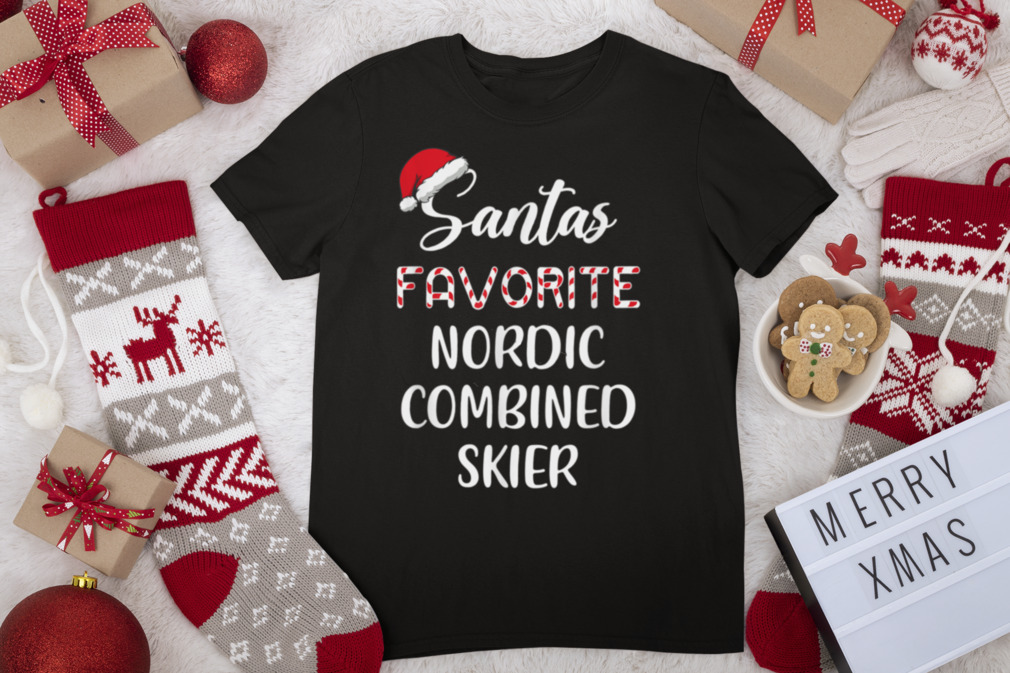 Santa's Favorite Nordic Combined Skier Christmas T Shirt