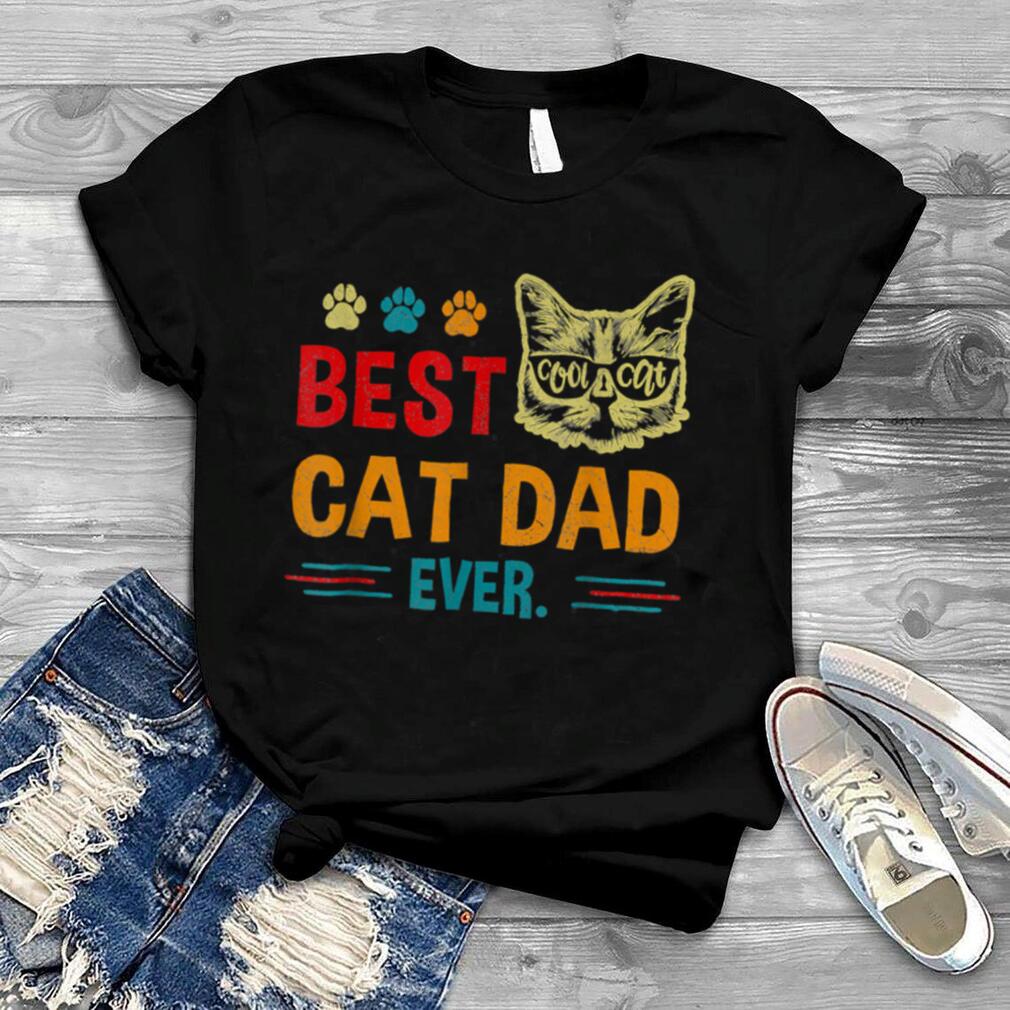 Best Cat Dad Ever Vintage Funny Cat Daddy Fathers Day 2022 T Shirt