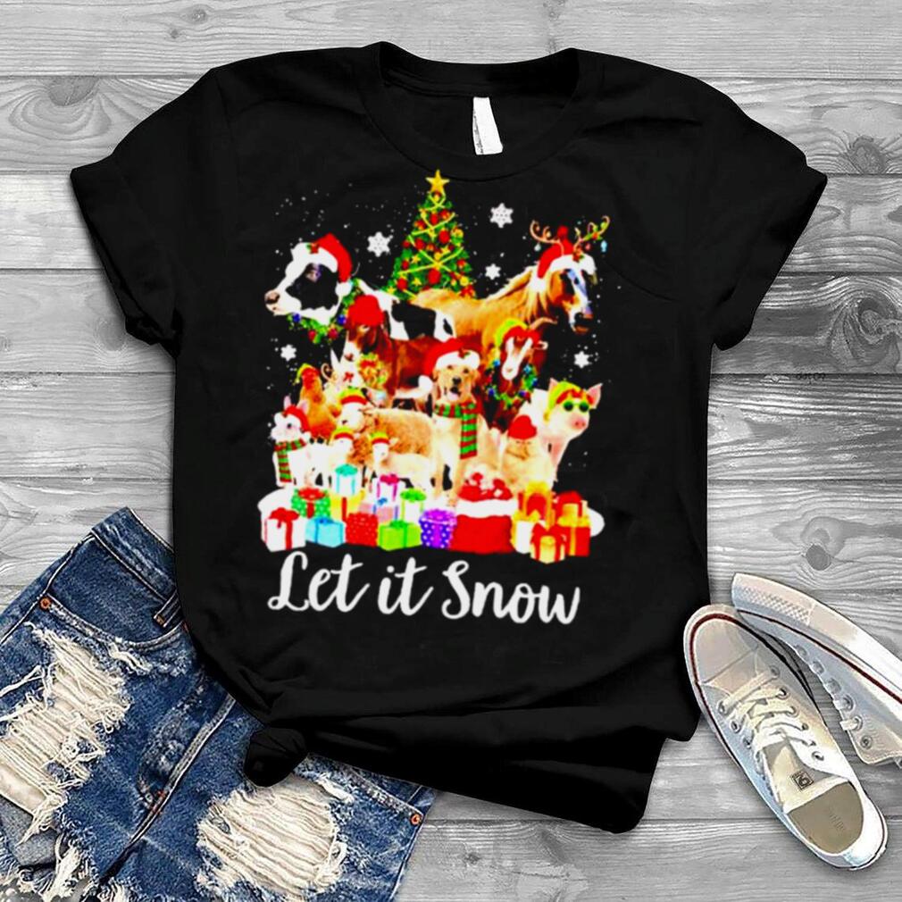 Best animals farm Christmas let it snow sweater