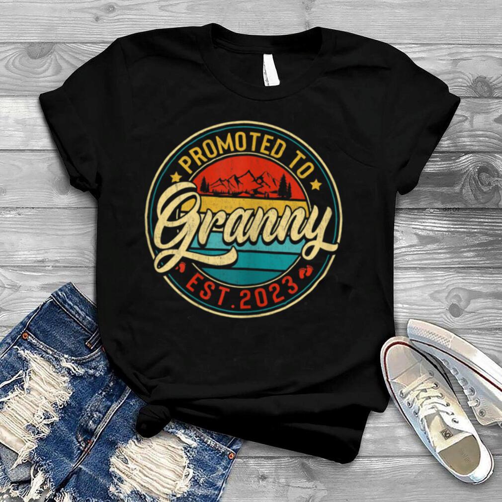 Womens Vintage Promoted To Granny Est 2023 Women Family T Shirt