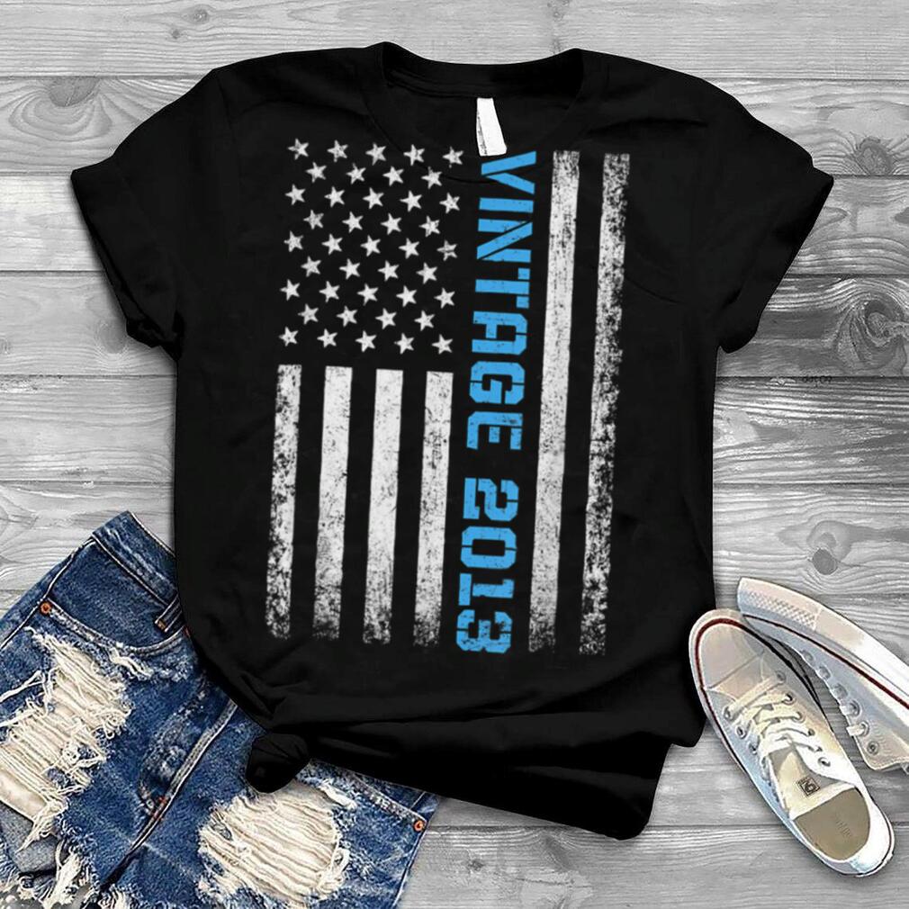 9 Year Old Gifts Vintage 2013 American Flag 9th Birthday T Shirt