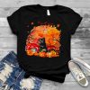 Black Pug Dog Hollowed Pumpkin Moon Shirt