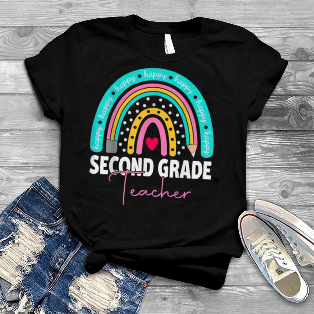 First Day Of School Second Grade Teacher Women Men Rainbow T Shirt