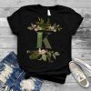 Initial K Pretty Floral Botanical Monogram for Her T Shirt