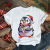 Christmas Penguin Holding A Present shirt