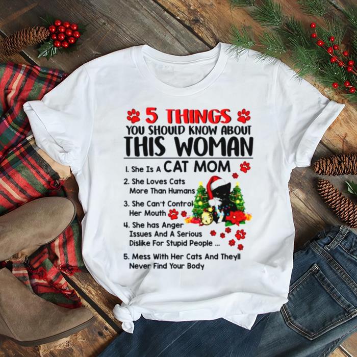 Black Cat Mom Christmas Shirt