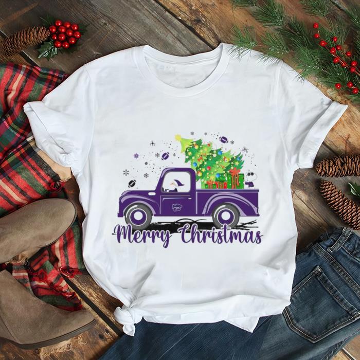 Santa and Snoopy truck Christmas Kansas State Wildcat Merry Christmas shirt
