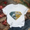 Original Philadelphia Eagles West Virginia Mountaineers Superman Logo Us Flag Shirt