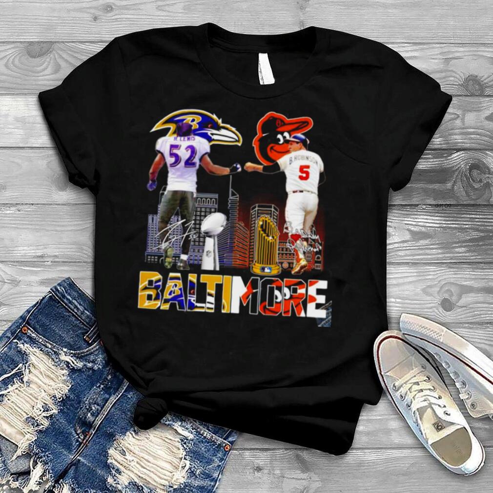Baltimore Ravens Orioles Lewis And Robinson City Champions Shirt