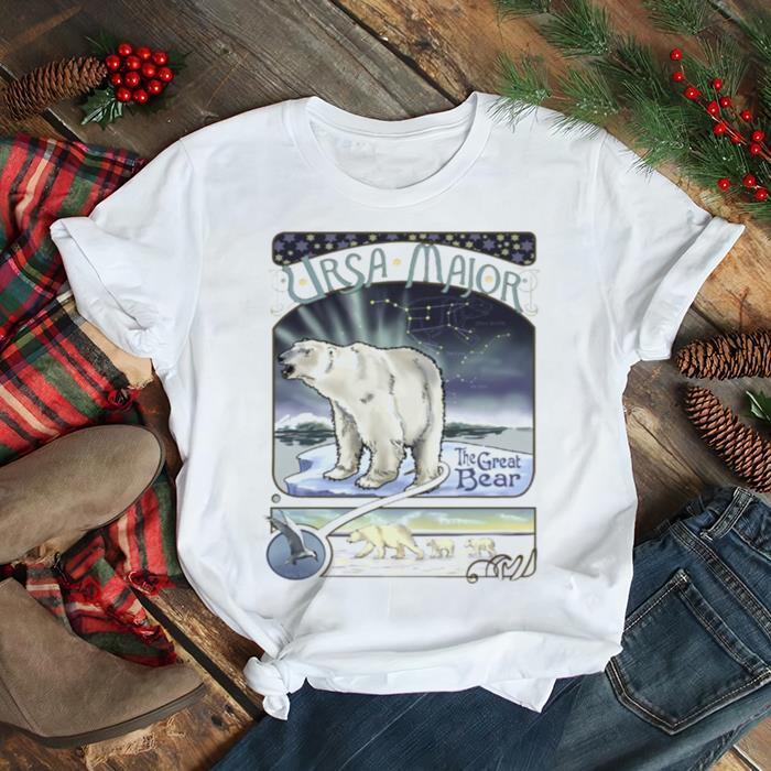 Polar Bear Ursa Major Constellation With Northern Lights shirt